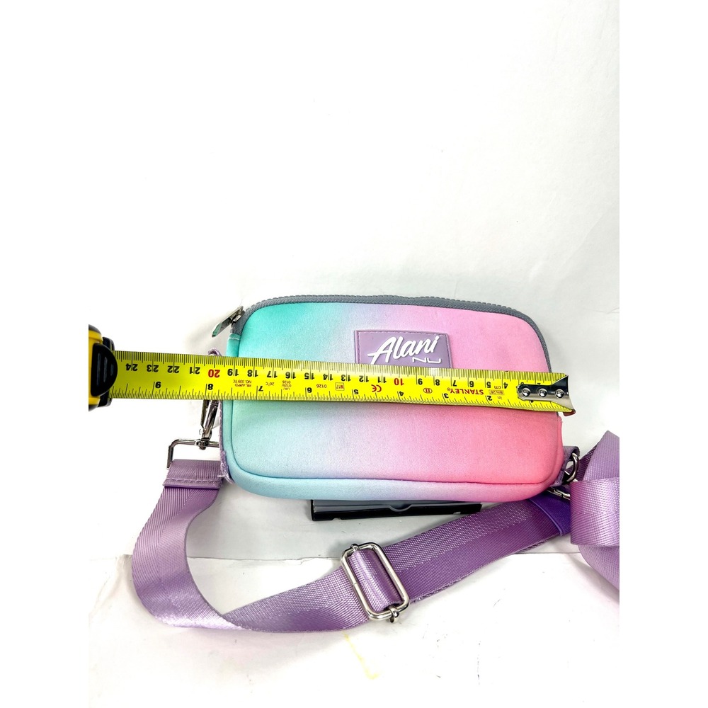 Alani Nu Ombre Crossbody Bag Teal Pink Gradient Neoprene Mesh Pocket Small - Picture 7 of 7